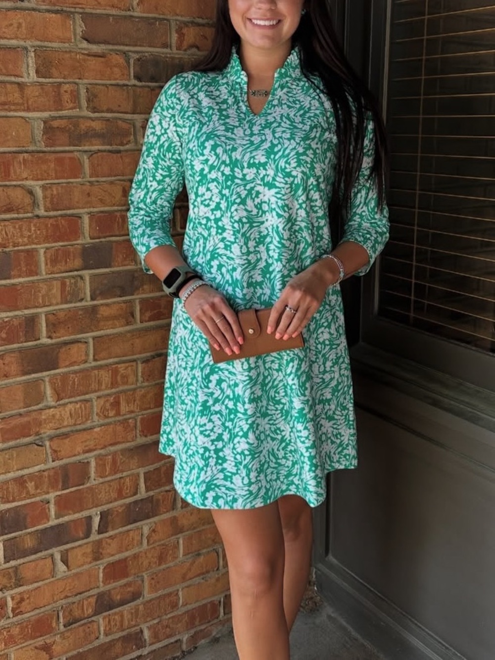 Duffield lane green and white floral dress